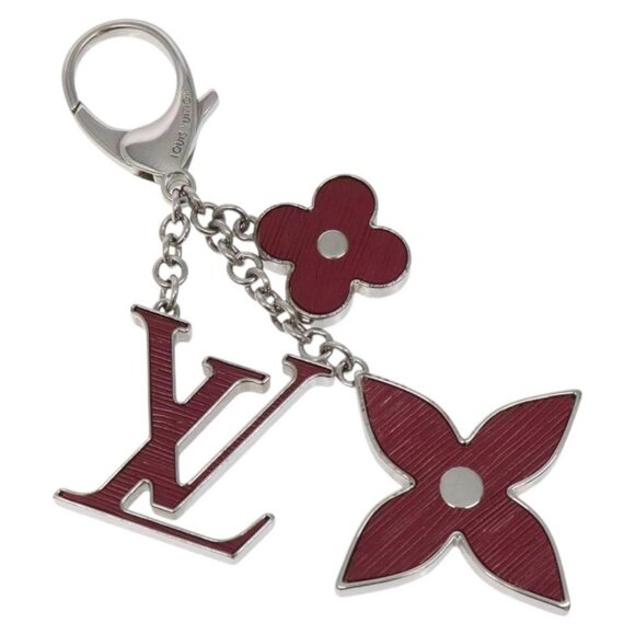 LOUIS VUITTON Epi Bijusac Fleur Deux Charm metal Red - Picture 1 of 8